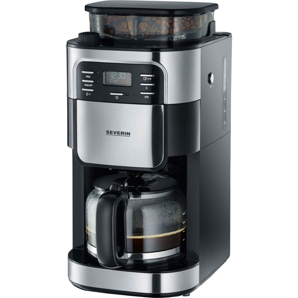 Severin 4810 kaffemaskine med kværn og LCD-display