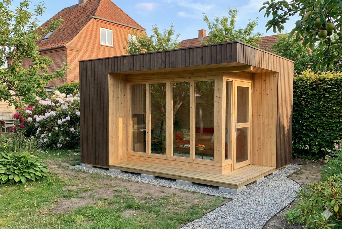 Moderne anneks Tammy 1 på 17 m² i haven