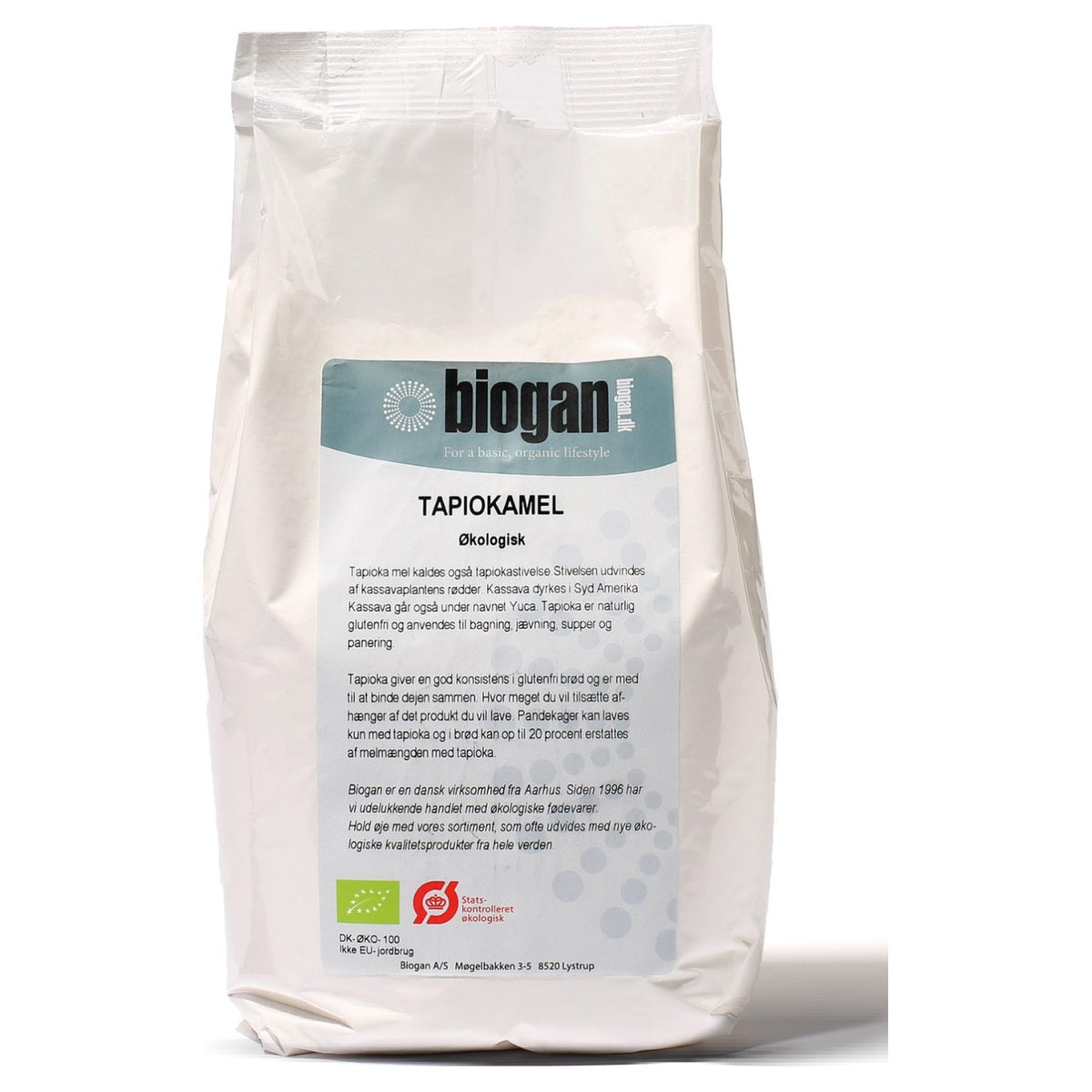 Pakke med Biogan tapioka mel, økologisk, 500 gram