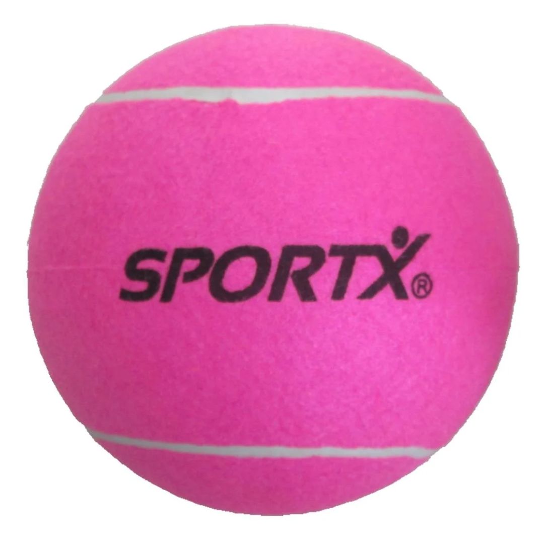 Stor pink XL tennisbold fra Sportx på 22 cm i diameter