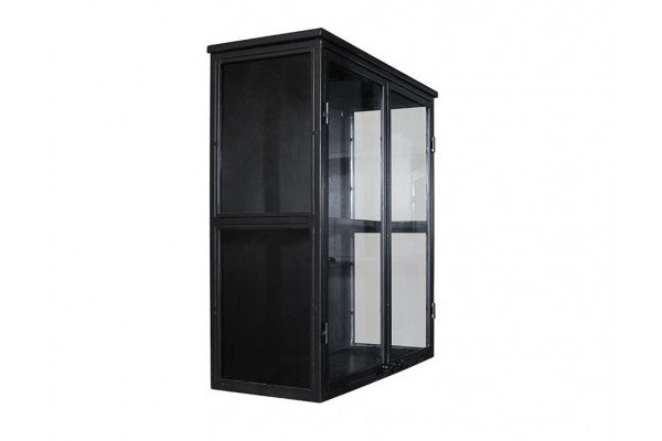 Tisvildeleje Væghængt Vitrineskab i Metal - 58,5x25x65,5 cm - Sort