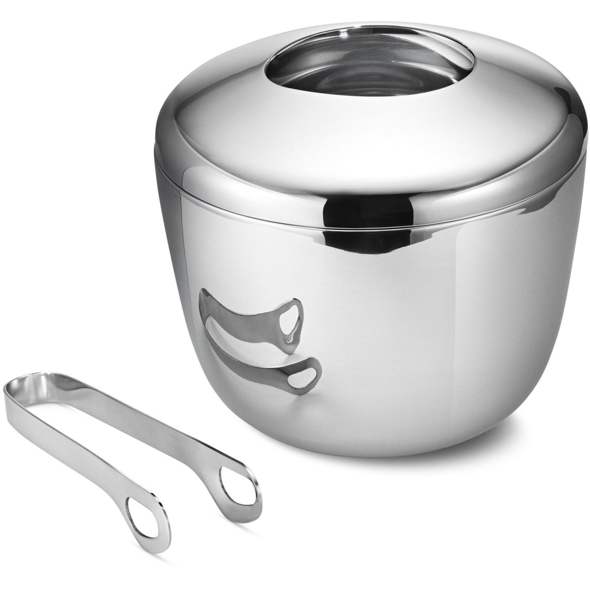 Georg Jensen Sky isspand i blankpoleret rustfrit stål med tang