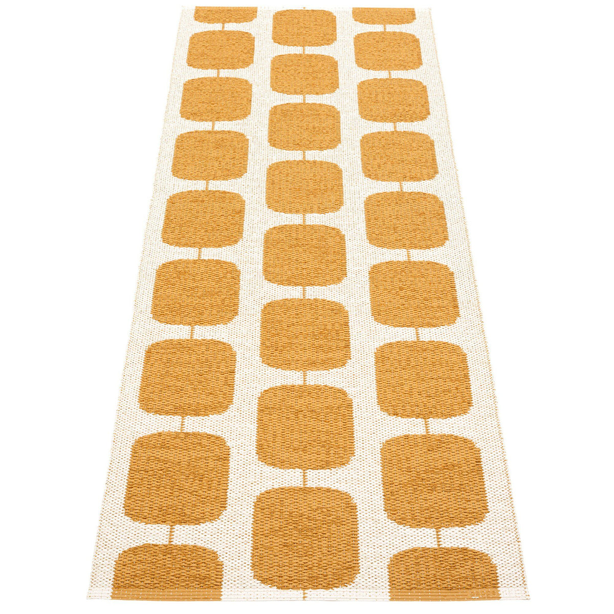 Pappelina Sten løber i vævet plast, ochre/vanilla, 70 x 200 cm