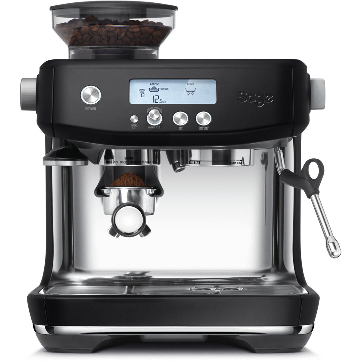 Sort Sage Barista Pro espressomaskine med integreret kaffekværn