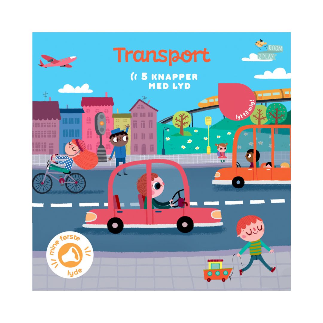 Pegebog om biler og transport med lyde fra Forlaget Room2Play