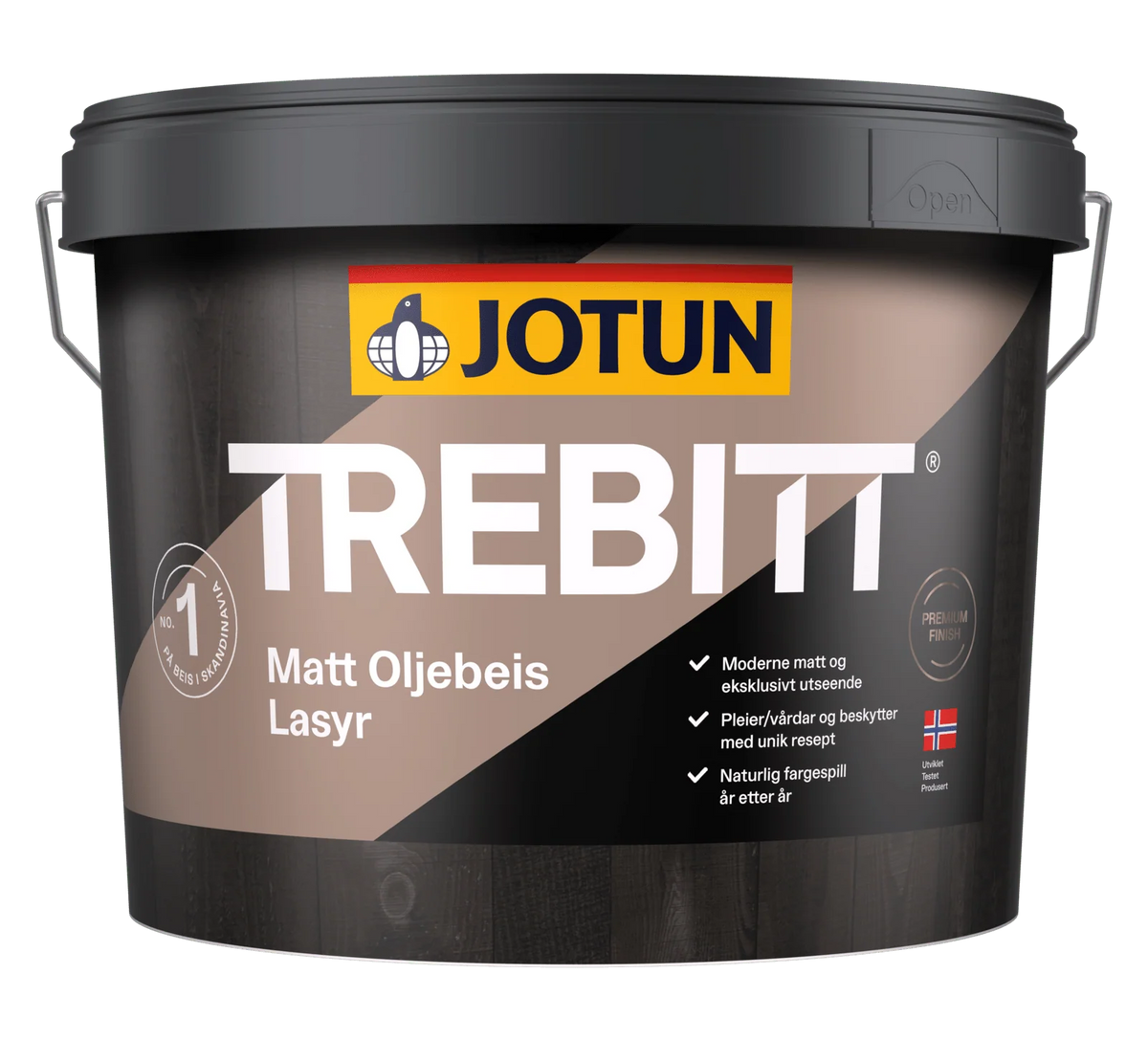 Dåse med Jotun Trebitt mat oliebejdse i transparent til udendørs træ, 2,7 L