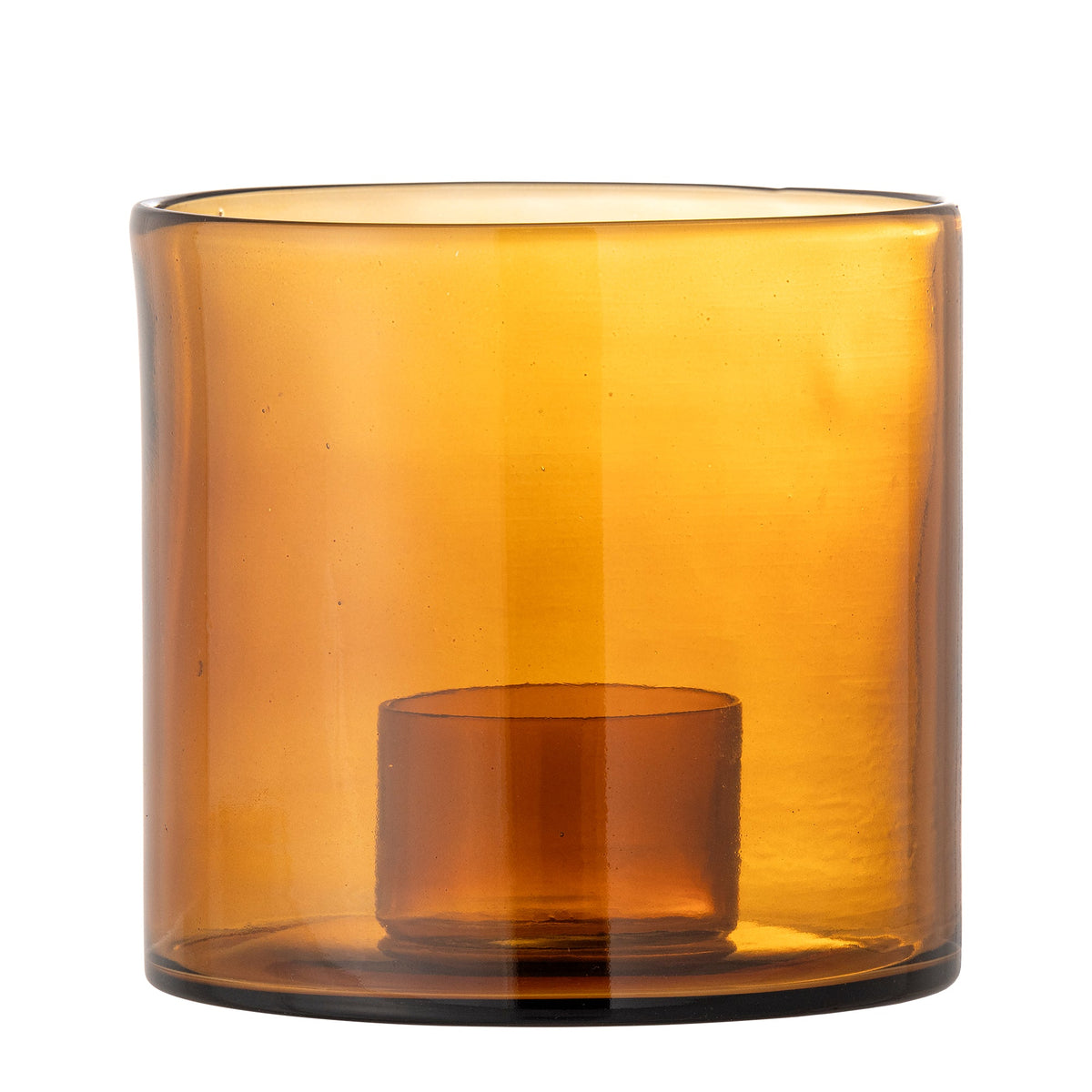 Brun lysestage i genanvendt glas, Kahlah fra Bloomingville