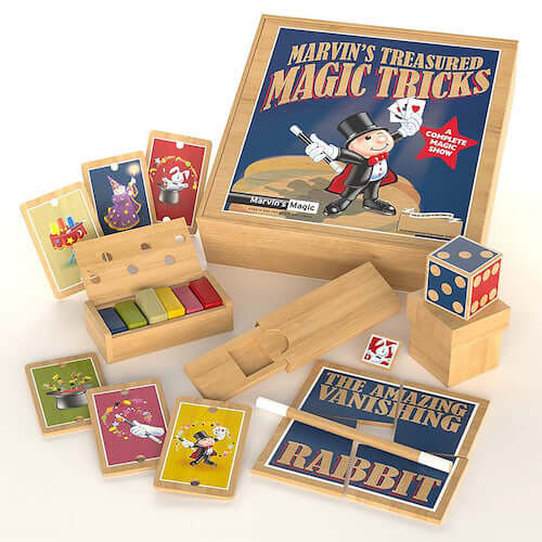 Tryllesæt til børn i trææske fra Marvins Magic