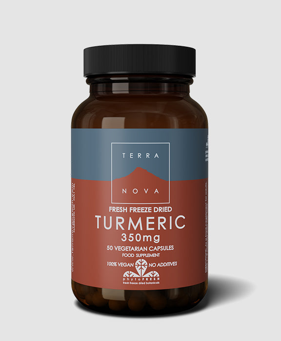 Pakning med TerraNova Turmeric gurkemejerod, 50 kapsler