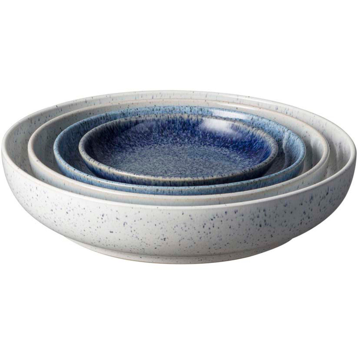 Denby Studio Blue skålesæt med fire skåle i stengods