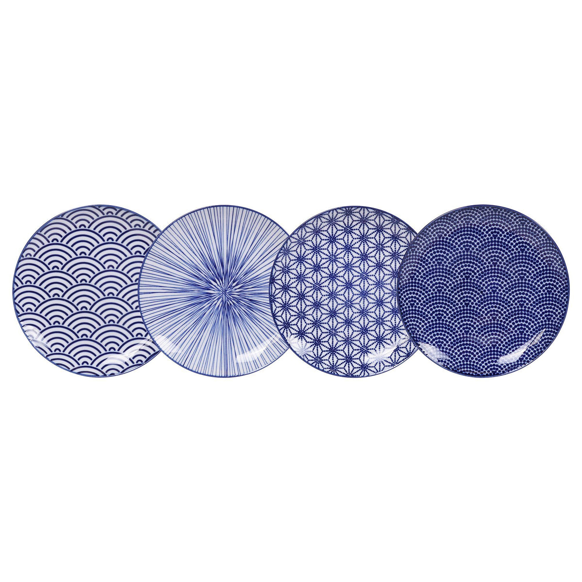Sæt med fire Nippon Blue tallerkener fra Tokyo Design Studio