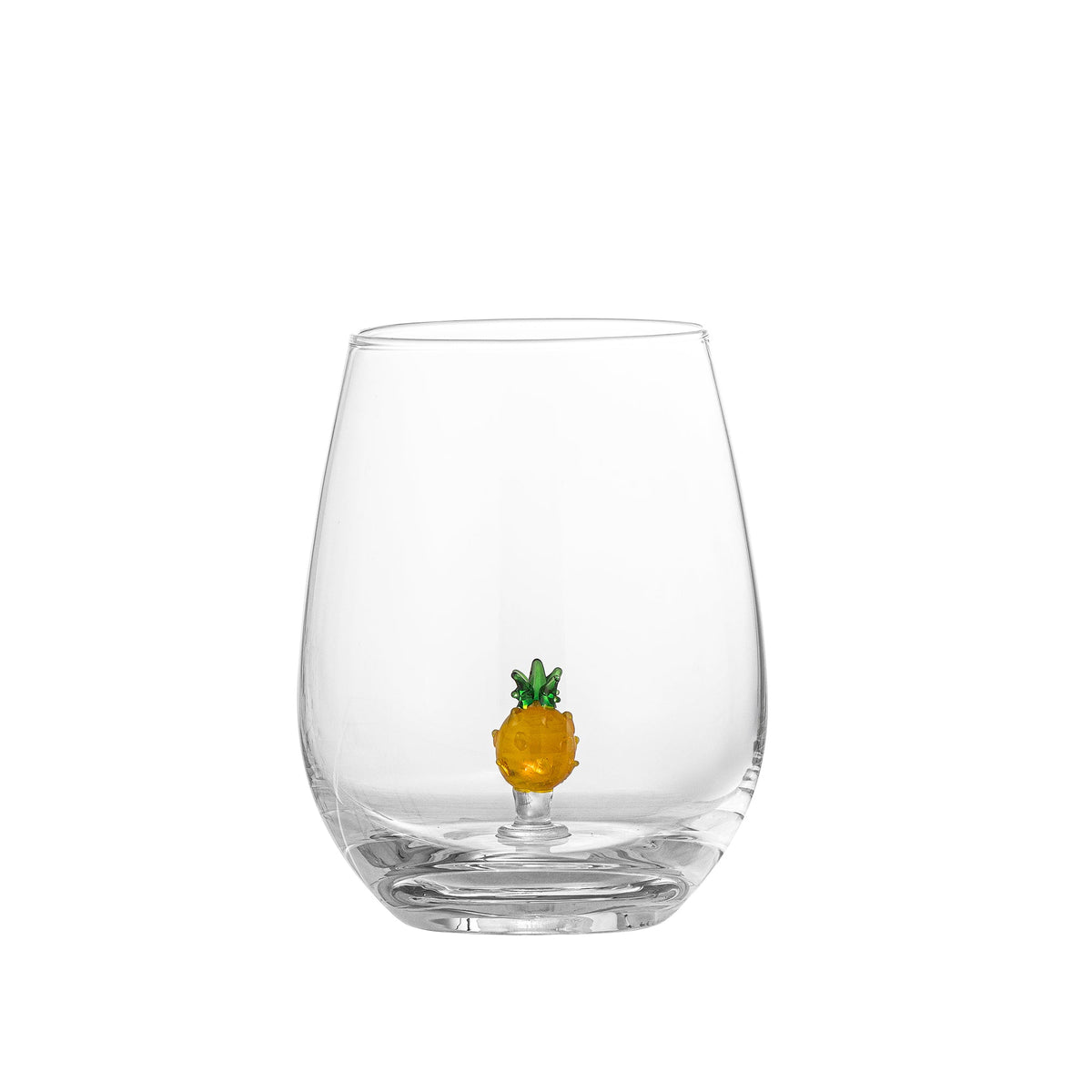 Misa drikkeglas i klart glas med ananasfigur i bunden fra Bloomingville