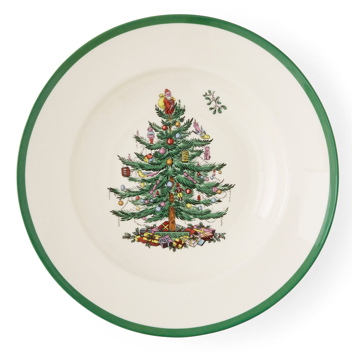 Spode Christmas Tree dyb tallerken i stentøj med juletræsmotiv