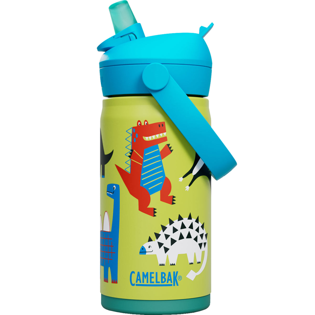 Camelbak Thrive Flip Straw Kids drikkeflaske med Dino Jam-motiv, 0,35 liter