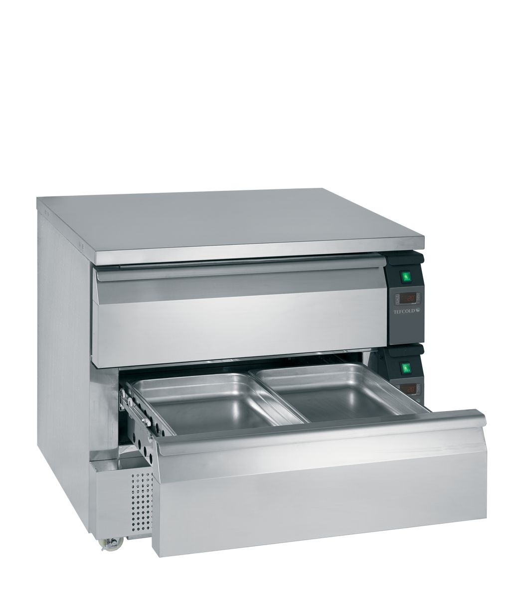 Tefcold UD2-22 underbord i rustfrit stål med uni-drawer GN2/1