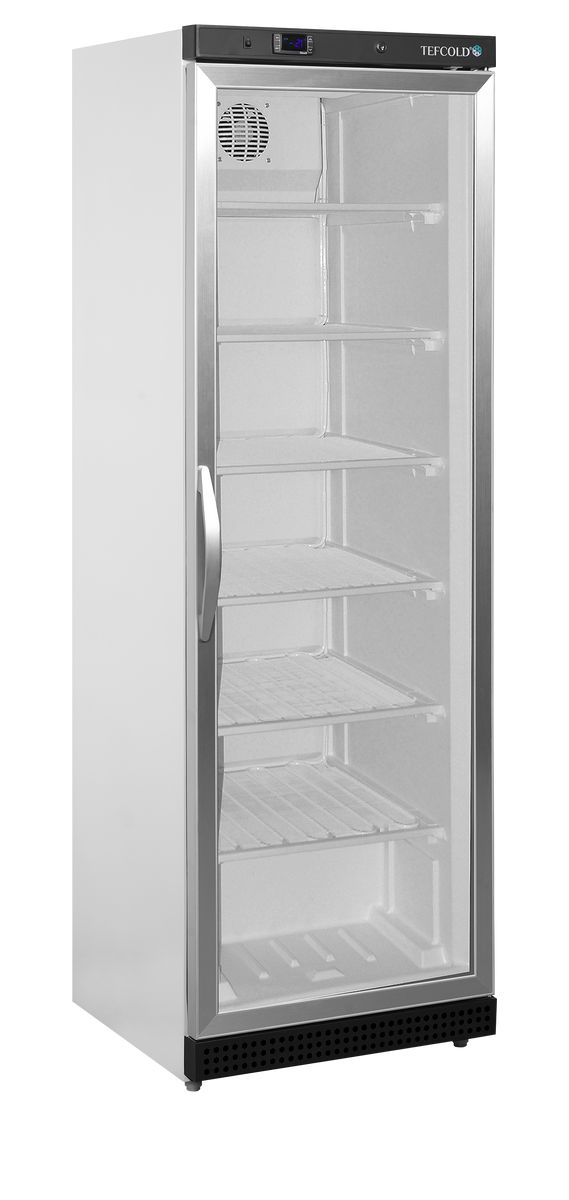 Hvid Tefcold UF400G displayfryser med glaslåge
