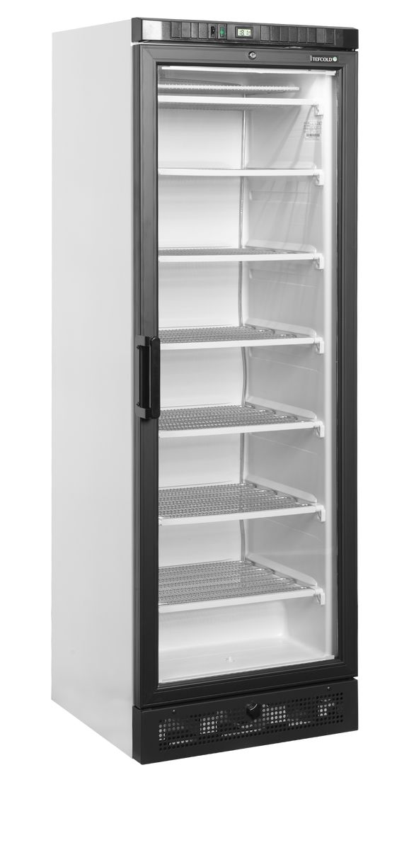 Hvid Tefcold UFSC371G displayfryser med glaslåge