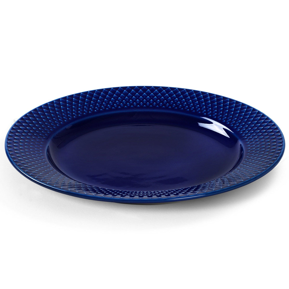 Mørkeblå Rhombe Color frokosttallerken fra Lyngby Porcelæn, 23 cm