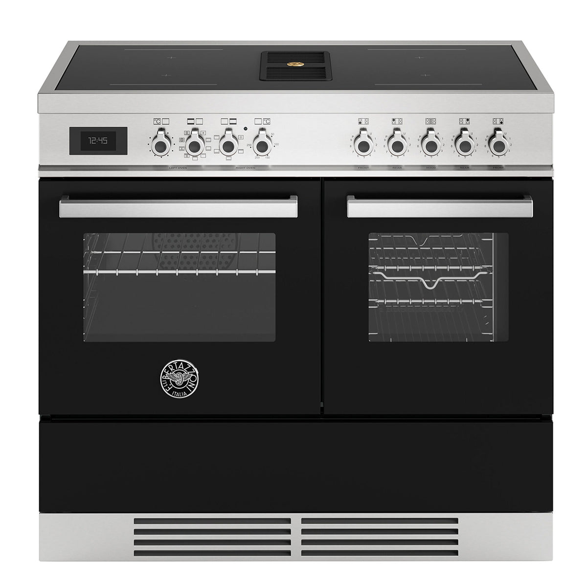 Sort Bertazzoni PROCH104I2ENET induktionskomfur på 100 cm med to ovne og emhætte