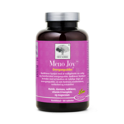 Se New Nordic Meno Joy 180 tabl. - 2 for 799,- ✔ Kæmpe udvalg i  New Nordic - Køb online på udsalg og tilbud lige nu ✔ Hurtig levering: 1 - 2 Hverdage samt billig fragt - Varenummer: HG-45185 og barcode / Ean: 5021807455560 på lager - Udsalg på Sundhed > Overgangsalder > Spar op til 51% - Over 1354 design mærker på udsalg