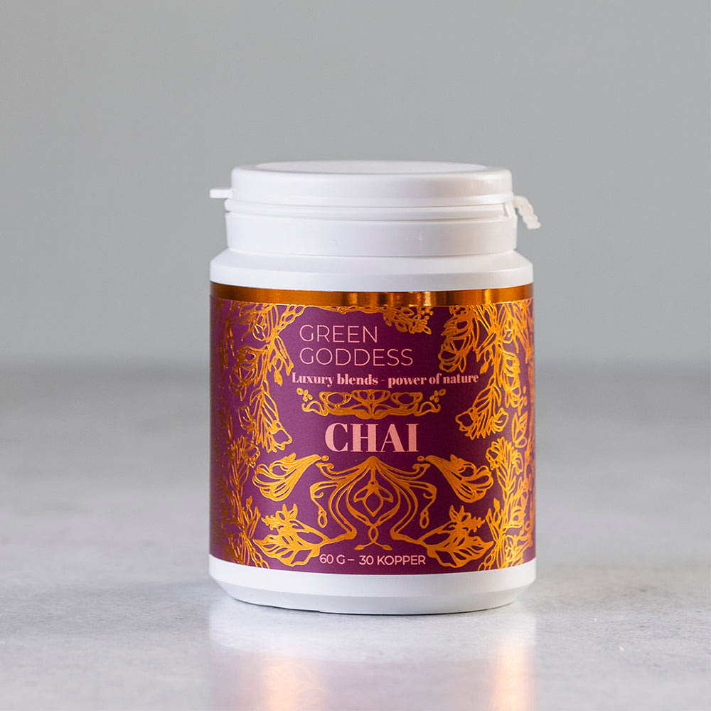 Se Green Goddess Chai Blend, 60 g. ✔ Kæmpe udvalg i Green Goddess - Køb online på udsalg og tilbud lige nu ✔ Meget billig fragt og hurtig levering - Varenummer: Helsegrossisten-66350 og på lager - Udsalg på Sundhed > Mærker > Drikke Få op til 63% i rabat - Find over 1.798 mærker på udsalg