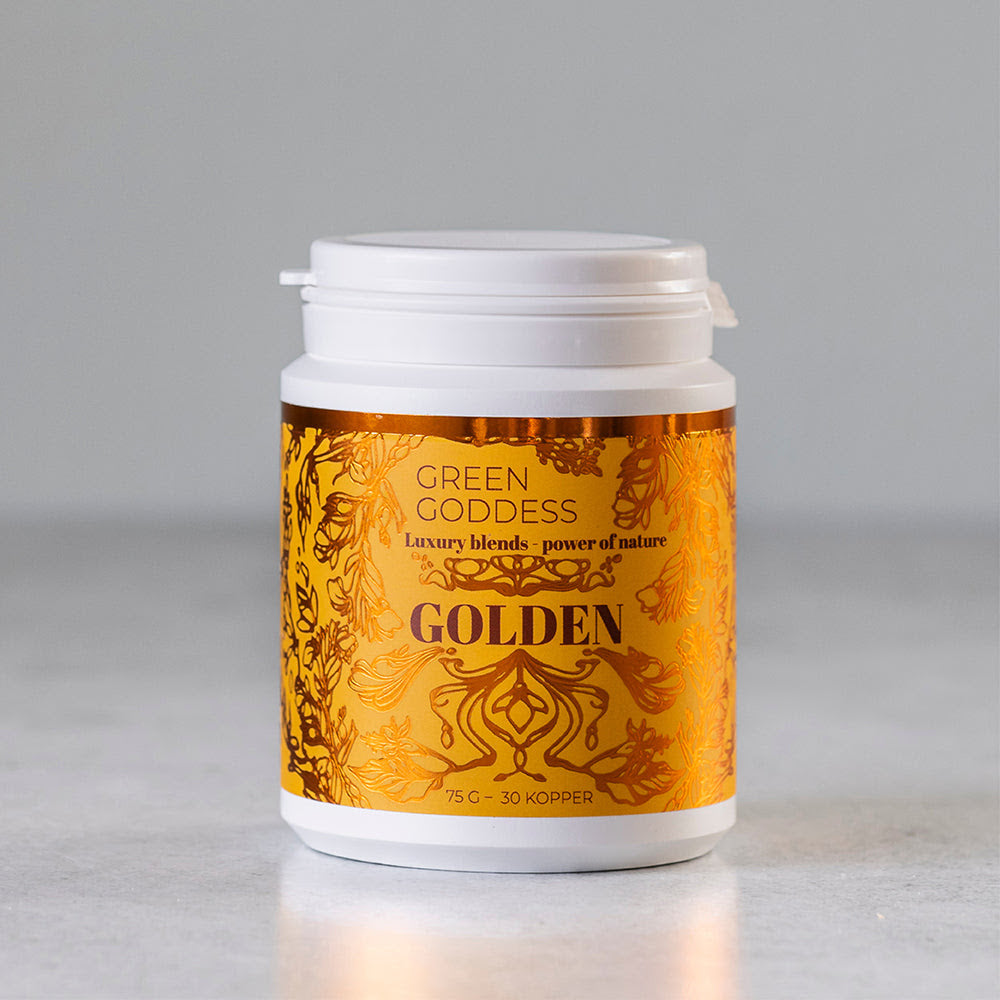 Se Green Goddess Golden Blend, 75 g. ✔ Kæmpe udvalg i Green Goddess - Køb online på udsalg og tilbud lige nu ✔ Billig fragt • Hurtig levering - Varenummer: Helsegrossisten-66351 og på lager - Udsalg på Sundhed > Mærker > Drikke Op til 57% rabat - Kendte mærker på udsalg – over 1.329 mærker