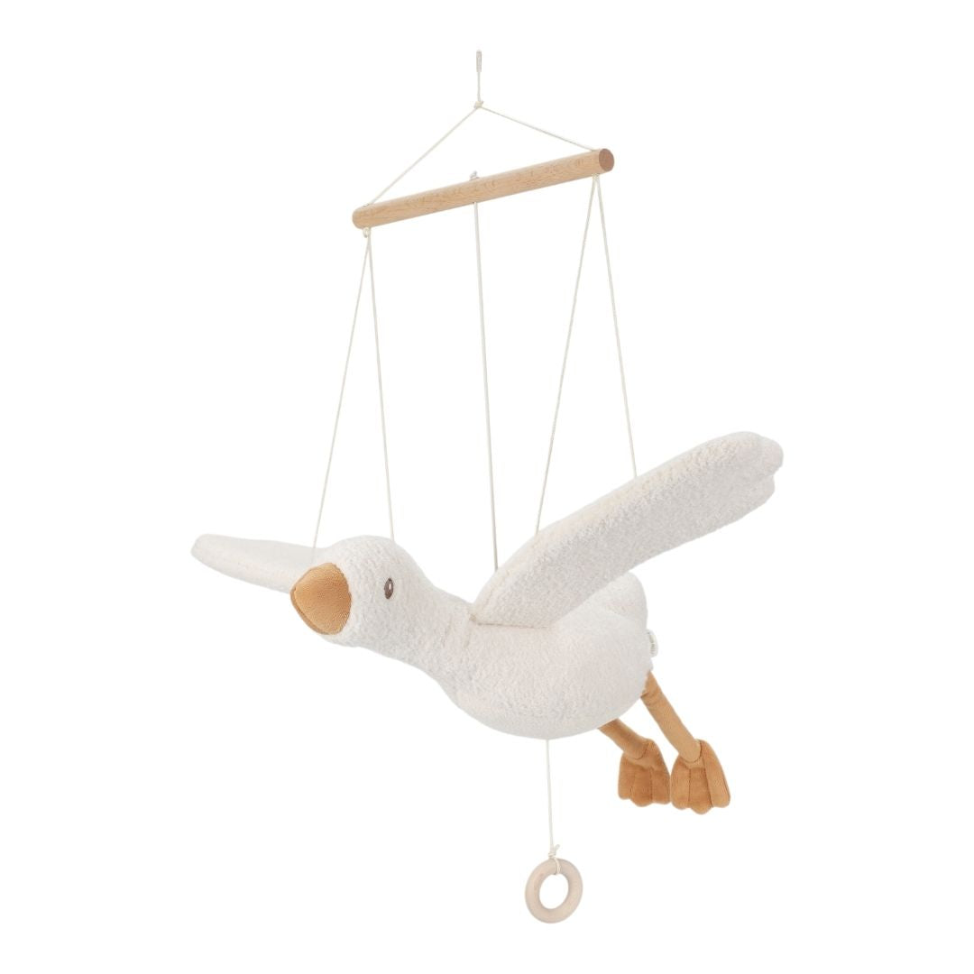 Mobile med flyvende hvid gås fra Little Dutch til ophæng i børneværelset