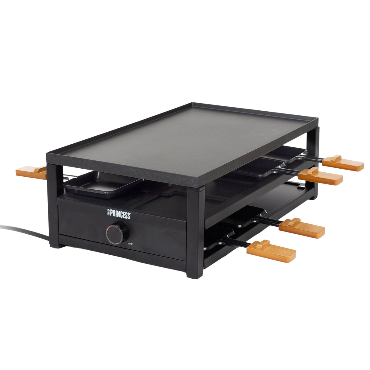Princess Prinsesse Black Steel elektrisk raclette til 8 personer