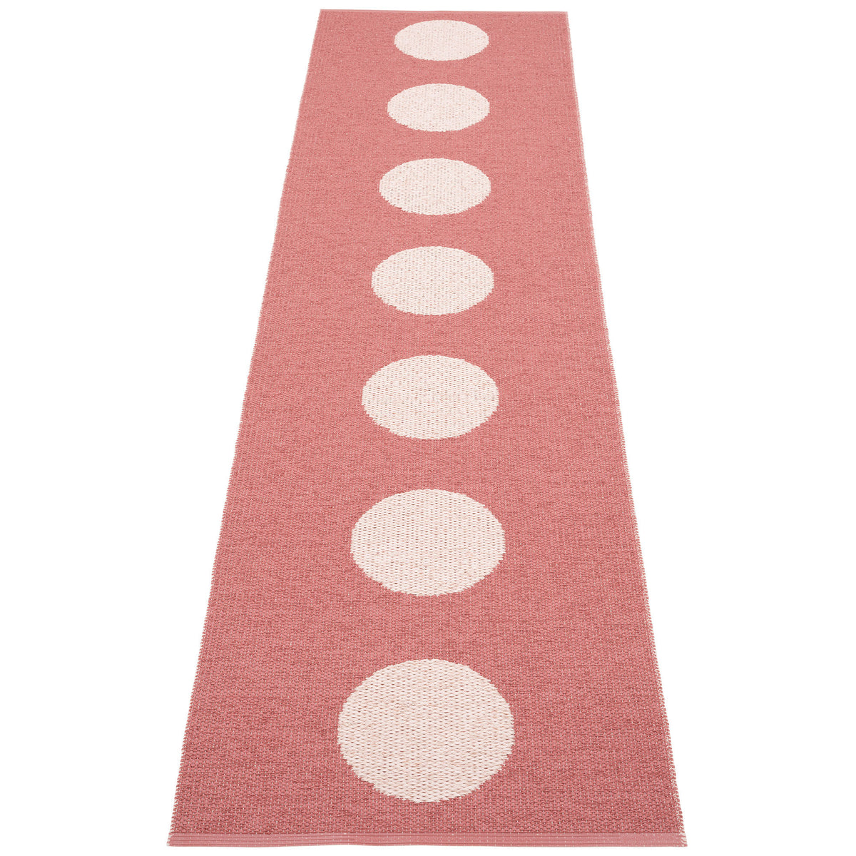 Pappelina Vera Pop løber i blush og pink med cirkelmønster, 70 x 280 cm