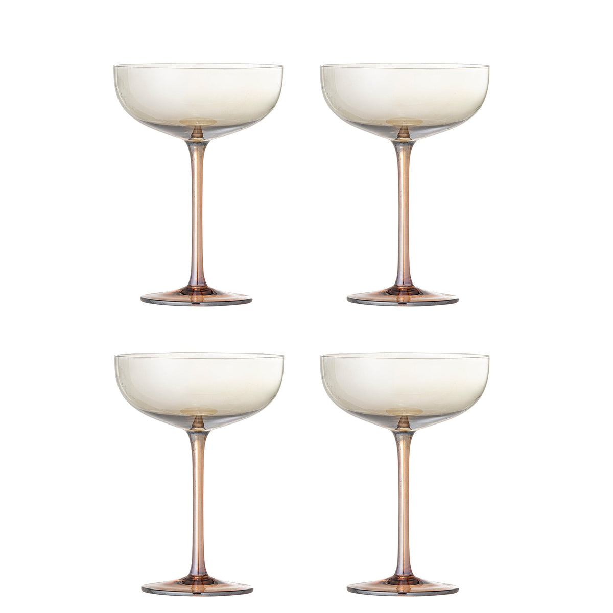 Sæt med fire Aston cocktailglas i bronzefarvet glas fra Bloomingville