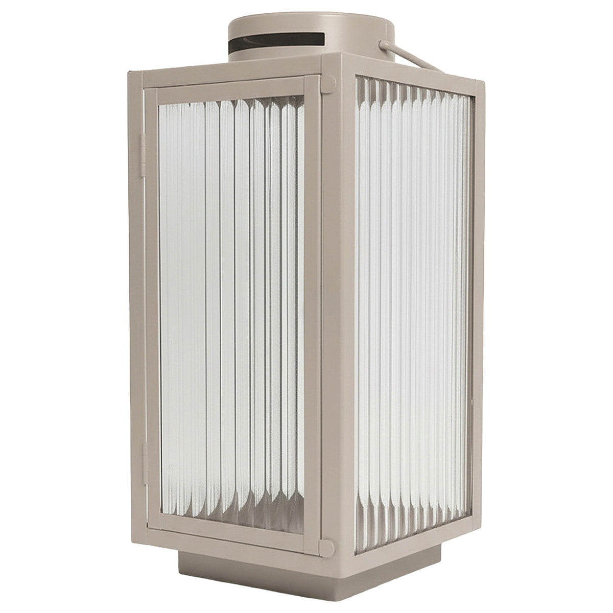 Beige Sagaform Liv lygte på 35 cm med riffelglas og arkitektonisk ramme