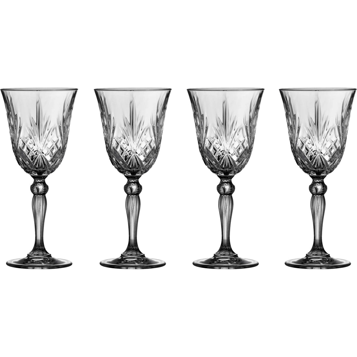Fire Melodia rødvinsglas fra Lyngby Glas i transparent miljøkrystal