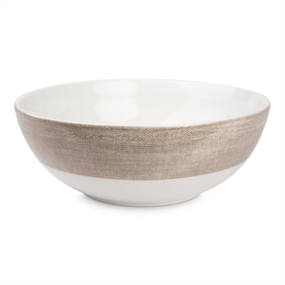 Magnor Linen skål på 23 cm med let gennemsigtig finish i brun og hvid