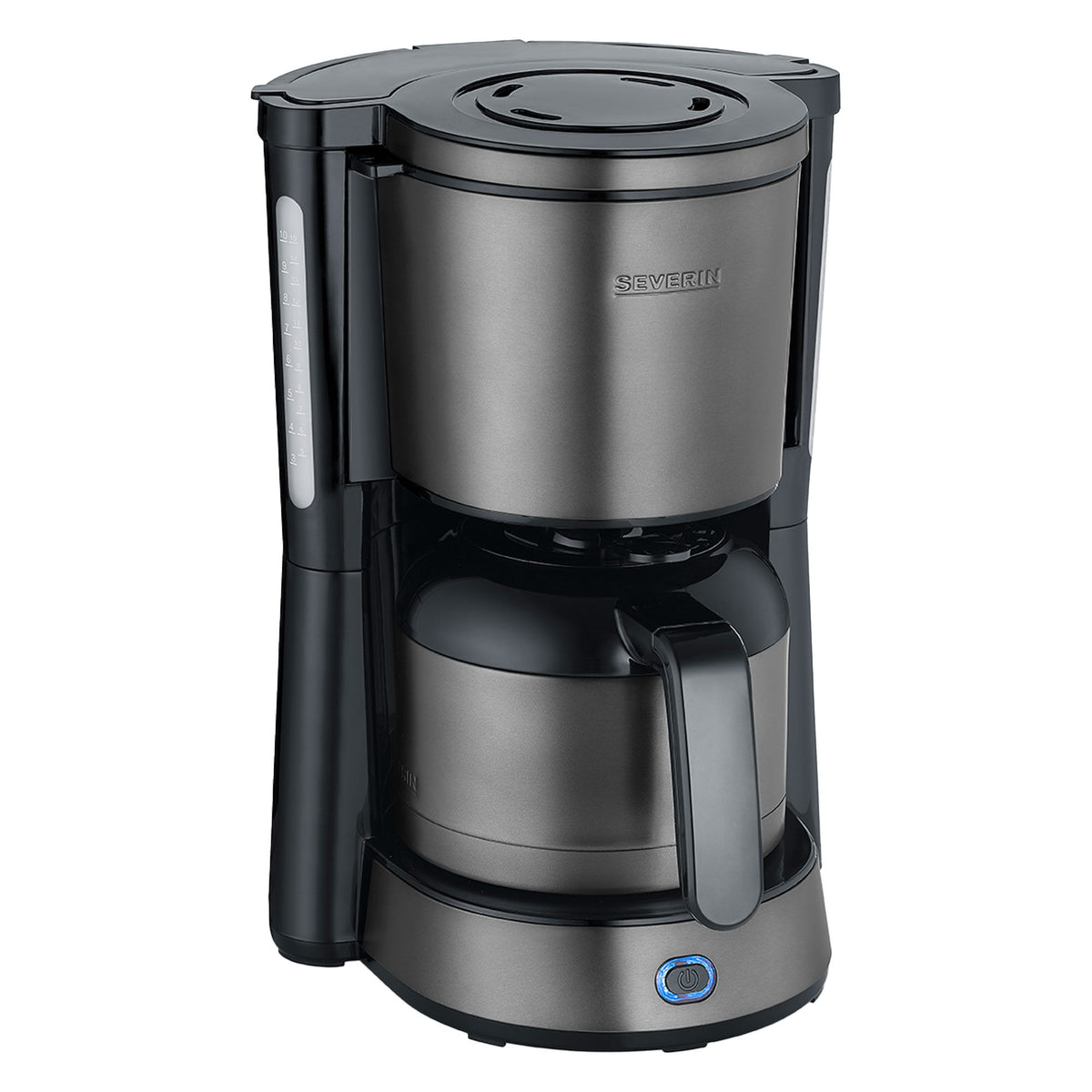 Severin KA 9343 kaffemaskine i dark inox med termokande i rustfrit stål