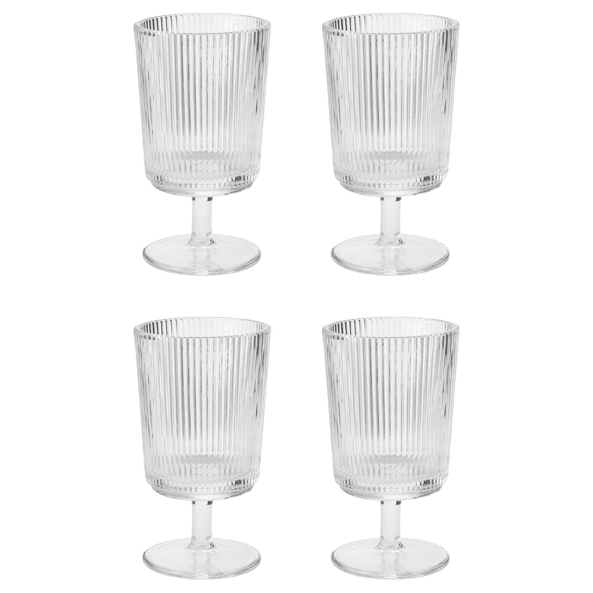 Sæt med 4 Pilastro vinglas fra Stelton med ribbet overflade i art déco-stil