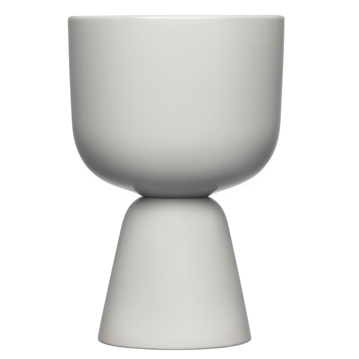 Lysegrå Iittala Nappula urtepotte i keramik, 19 x 12,5 cm