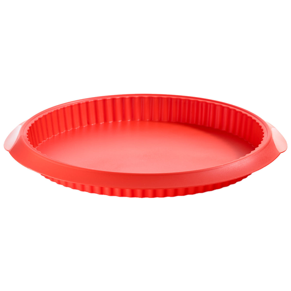 Rød quiche- og tærteform i silikone fra Lékué, diameter 28 cm