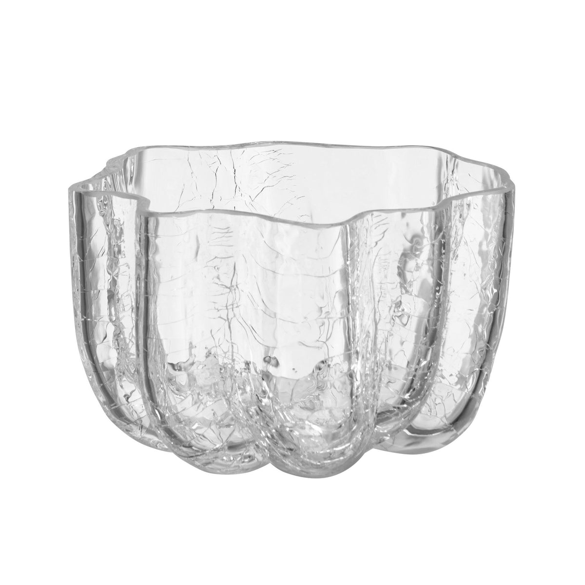 Kosta Boda Crackle lysestage i klart glas, 5,8 cm