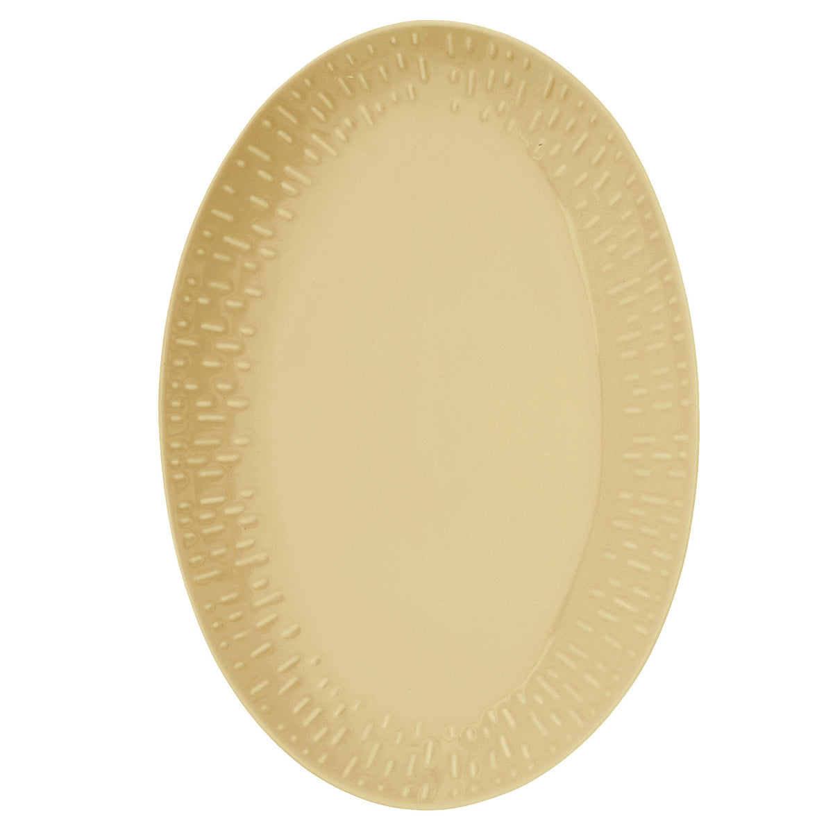 Aida Confetti serveringsfad i sennepsgul nuance mustard, 36 x 25,5 cm