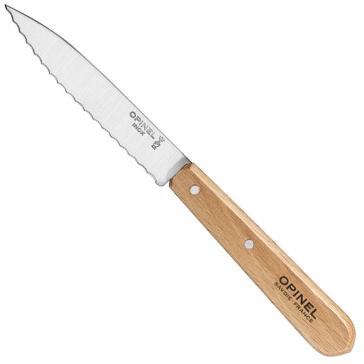 Opinel tandet urtekniv med 10 cm blad og træhåndtag i bøg