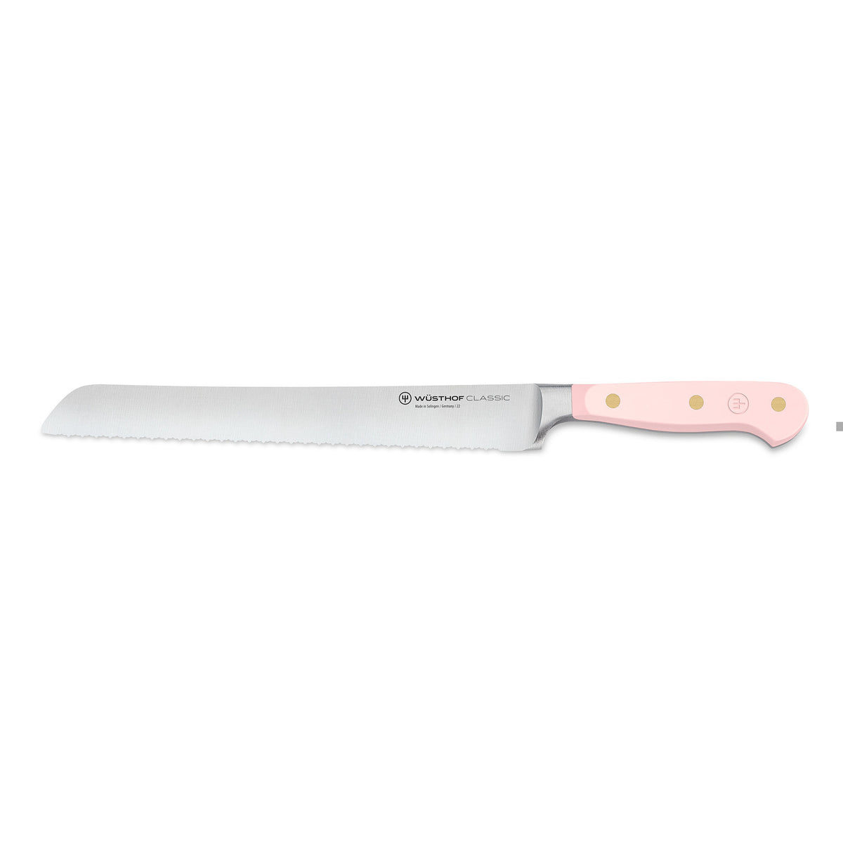 Wüsthof Classic Colour brødkniv med tandet blad på 23 cm i farven Pink Himalaya