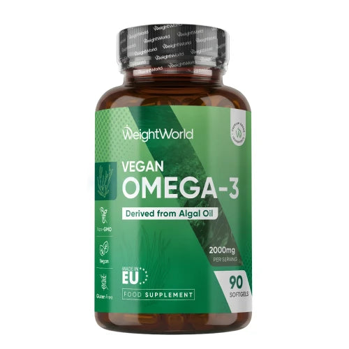 Se WeightWorld Vegan Omega-3 1000mg 120 Softgels ✔ Kæmpe udvalg i WeightWorld - Køb online på udsalg og tilbud lige nu ✔ Super billig fragt og lynhurtig levering - Varenummer: WeightWorld-51552 og 5056128128886 på lager - Udsalg på Omega Fedtsyrer Op til 63% rabat - Mere end 2.739 populære mærker på tilbud