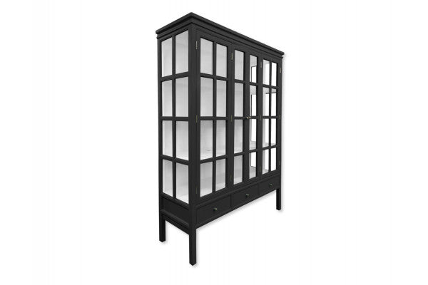 Se Venø Vitrineskab - 175x130x45 cm Sort/Hvid ❤ Billig fragt og hurtig levering - Varenummer: Havemøbelland-DK3806v970 - Udsalg på INDEMØBLER - Vitrineskabe Få op til 63% i rabat - Tusindvis af varer fra over 2.739 brands
