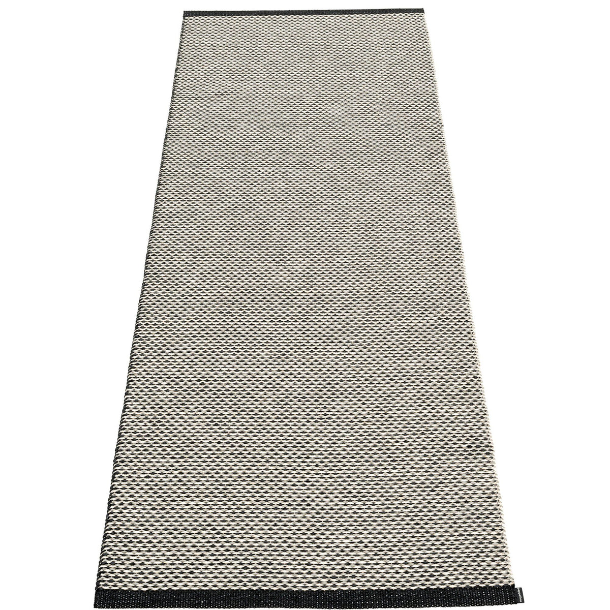 Sort Pappelina Effi gulvtæppe i vævet plast, 70 x 200 cm