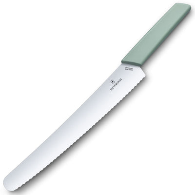 Se Victorinox Swiss Modern brødkniv 26 cm, aqua ✔ Kæmpe udvalg i Victorinox ✔ Meget billig fragt og hurtig levering: 1 - 2 hverdage - Varenummer: KTO-6.9076.26W44B og barcode / Ean: '7613329150573 på lager - Udsalg på Brødkniv Spar op til 58% - Over 1300 kendte brands på udsalg