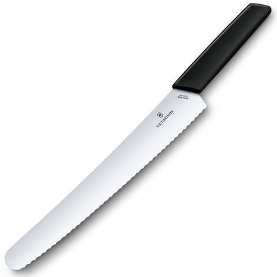 Se Victorinox Swiss Modern brødkniv 26 cm, sort ✔ Kæmpe udvalg i Victorinox ✔ Meget billig fragt og hurtig levering: 1 - 2 hverdage - Varenummer: KTO-6.9073.26WB og barcode / Ean: '7613329150481 på lager - Udsalg på Brødkniv Spar op til 57% - Over 1300 kendte brands på udsalg