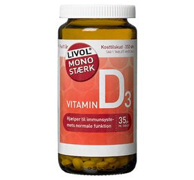 Se Livol Vitamin D 35 mcg 350 tab. DATOVARE 05-2025 ✔ Kæmpe udvalg i  Livol - Køb online på udsalg og tilbud lige nu ✔ Hurtig levering: 1 - 2 Hverdage samt billig fragt - Varenummer: HG-19666-1 og barcode / Ean: 5702071381082 på lager - Udsalg på Sundhed > Vitaminer > Orkla Care A/S Spar op til 54% - Over 1354 design mærker på udsalg