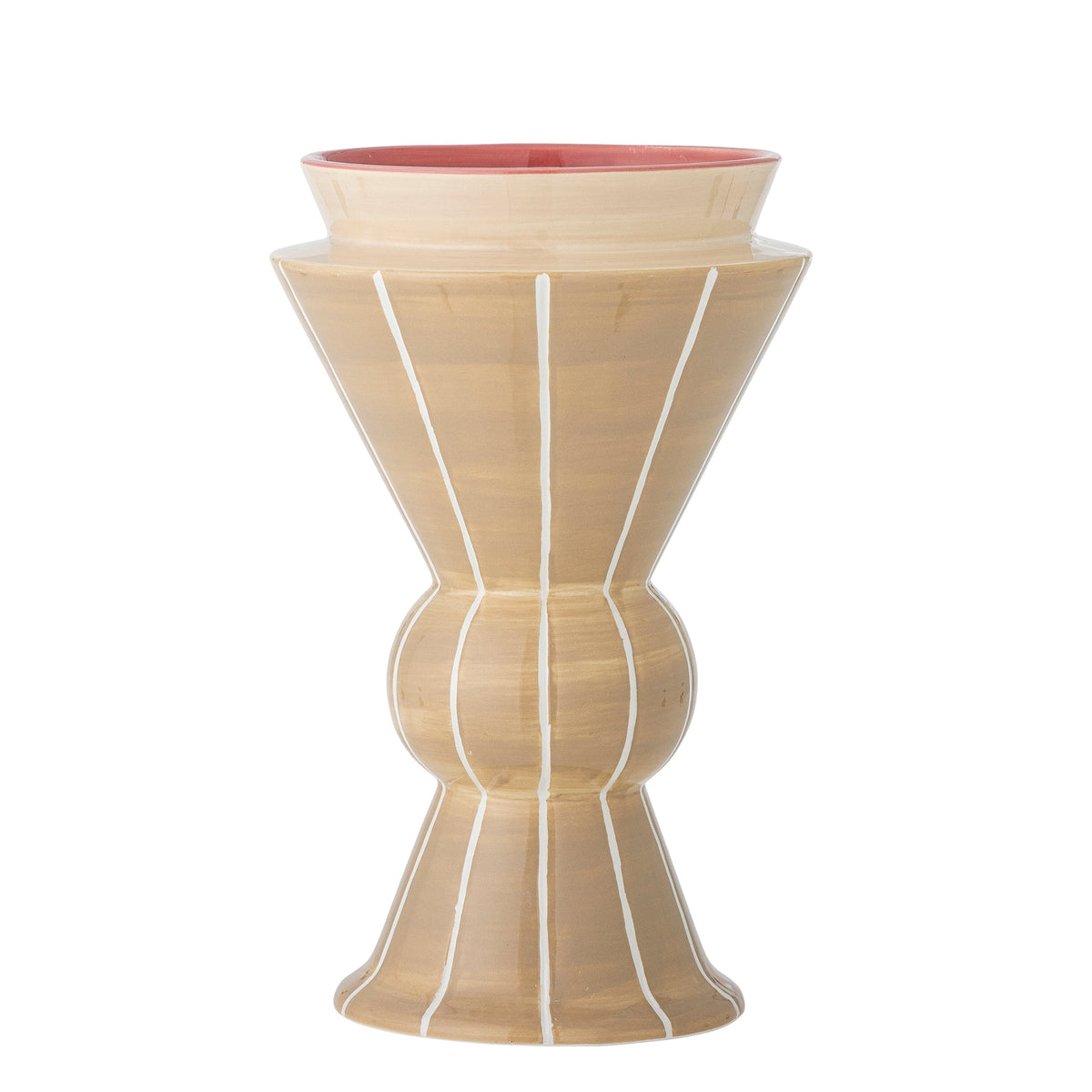 Trilla vase i natur keramik med timeglasform fra Bloomingville