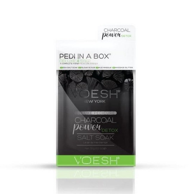 Voesh Pedi In A Box Charcoal Power Detox fodplejesæt i æske