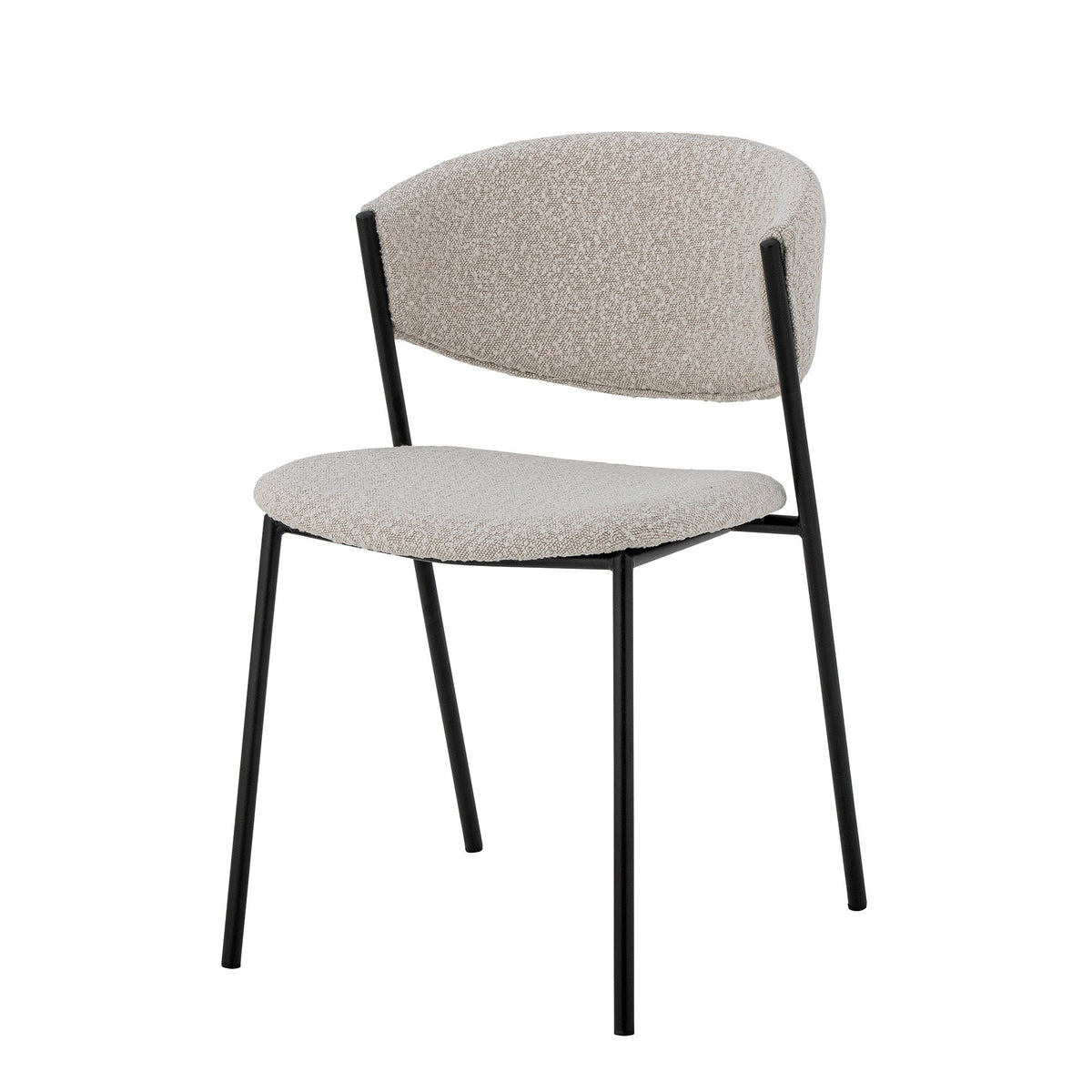 Bloomingville Marlo spisebordsstol i hvid polyester med buet ryg